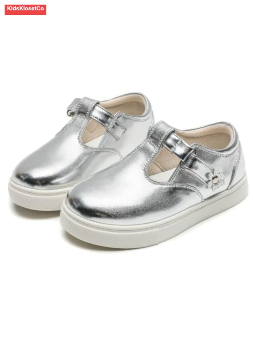 Girls Mary Jane Flats T-Strap School Shoes Cute Flowers Non-Slip - Picture 1 of 6